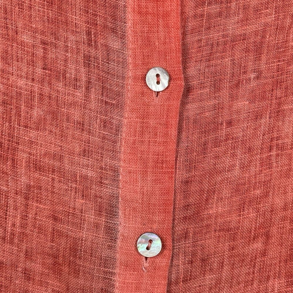 Inizio Made in Italy Womens Button Up Shirt Linen Cap Sleeve Size Med 100% Linen - Picture 5 of 15